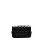 Chanel Mademoiselle Enamel Flap Bag Shiny Sheepskin Black GHW