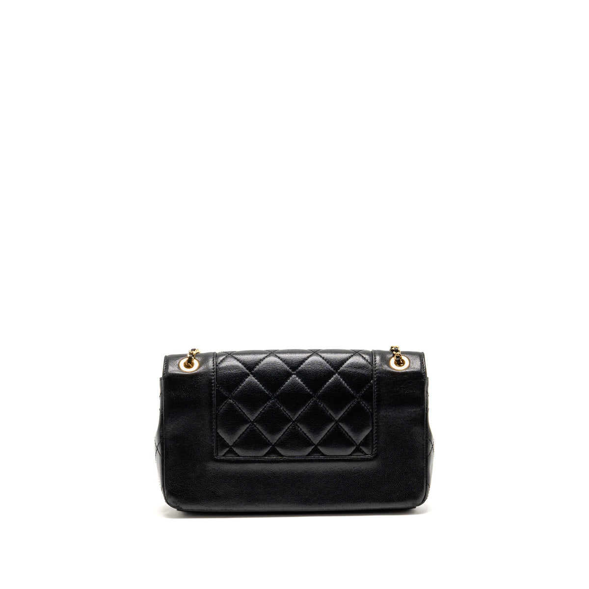 Chanel Mademoiselle Enamel Flap Bag Shiny Sheepskin Black GHW