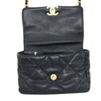 CHANEL SMALL 19 BAG LAMBSKIN BLACK MULTICOLOUR HARDWARE