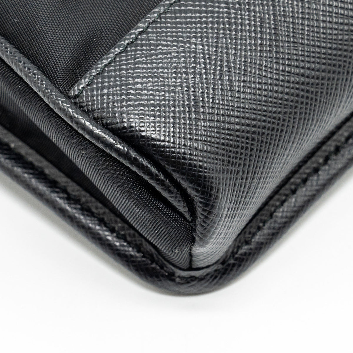 PRADA SMARTPHONE CASE RE-NYLON AND SAFFIANO LEATHER BLACK SHW
