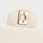 CHANEL MINI RECTANGULAR FLAP BAG LAMBSKIN WHITE LGHW (MICROCHIP)