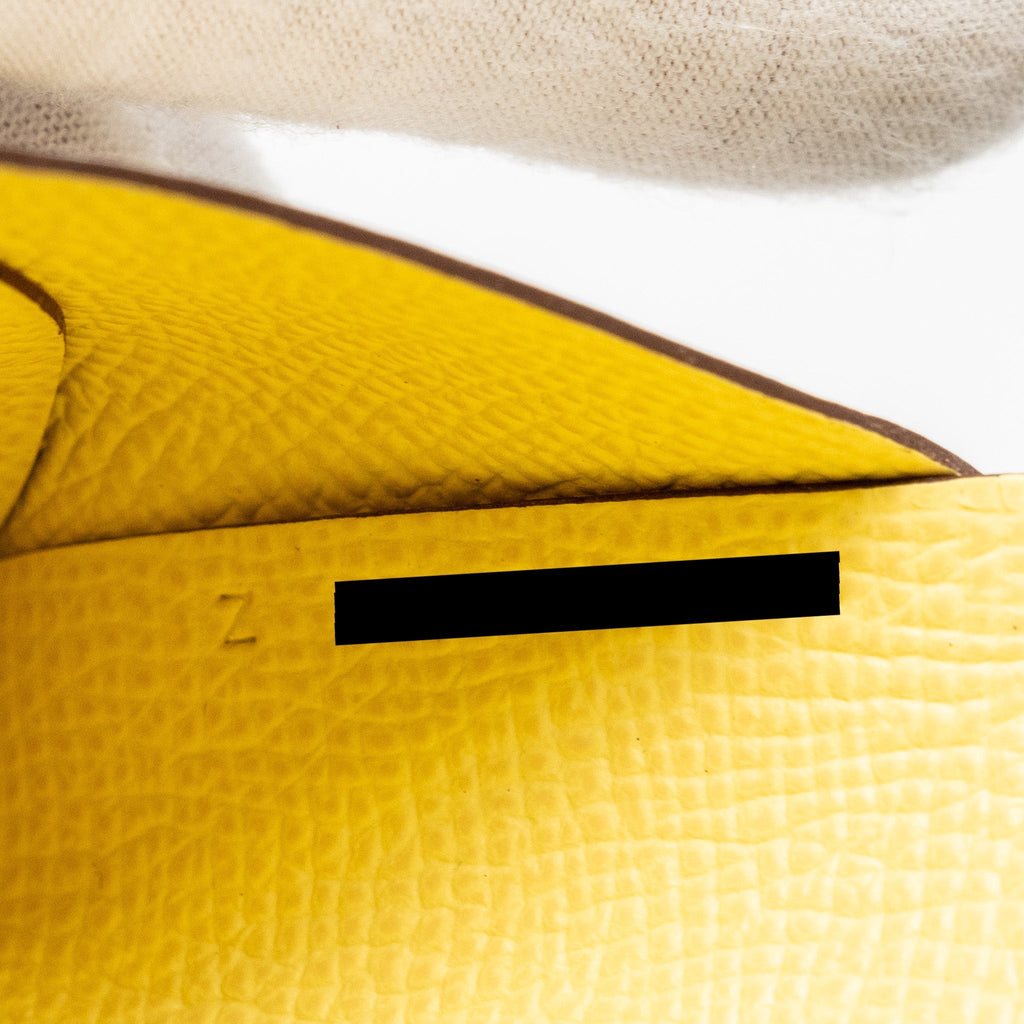 Hermes calvi cardholder Epsom Nata/ Jaune Poussin SHW