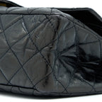 CHANEL 2.55 REISSUE 227 SHINY AGED CALFSKIN BLACK GHW