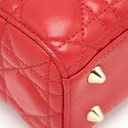 DIOR SMALL LADY DIOR BAG LAMBSKIN RED LGHW
