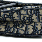 DIOR MEDIUM DIOR SADDLE BAG BLUE DIOR OBLIQUE JACQUARD GHW