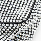 PRADA TRIANGLE POUCH CRYSTAL EMBELLISHED BLACK SHW