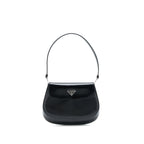 PRADA CLEO SHOULDER BAG BRUSHED LEATHER BLACK SHW