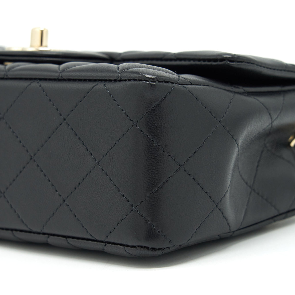 CHANEL MINI RECTANGULAR FLAP BAG LAMBSKIN BLACK LGHW