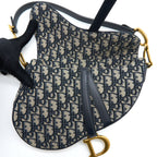DIOR MEDIUM DIOR SADDLE BAG BLUE DIOR OBLIQUE JACQUARD GHW