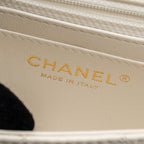 CHANEL MINI RECTANGULAR FLAP BAG LAMBSKIN WHITE LGHW (MICROCHIP)