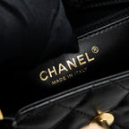 CHANEL 23K MINI SHOPPING TOTE CALFSKIN BLACK BRUSHED GHW(MICROCHIP)
