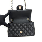 CHANEL MINI RECTANGULAR FLAP BAG LAMBSKIN BLACK LGHW