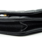 CHANEL 22P CLASSIC WALLET ON CHAIN CAVIAR BLACK LGHW (MICROCHIP)