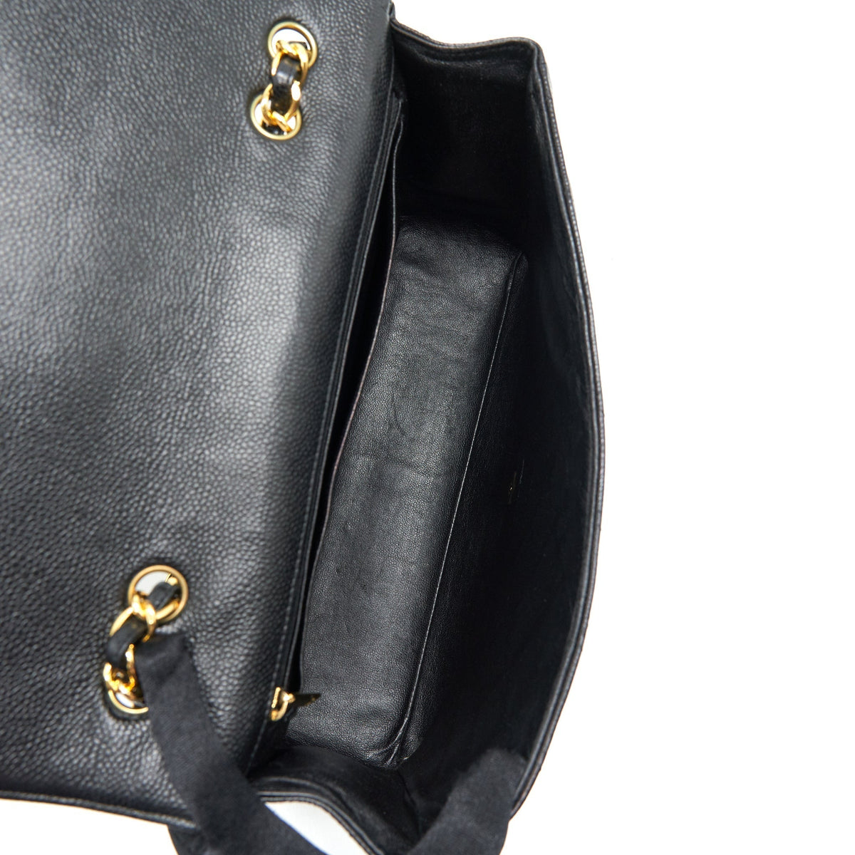 CHANEL VINTAGE JUMBO SINGLE FLAP CAVIAR BLACK GHW