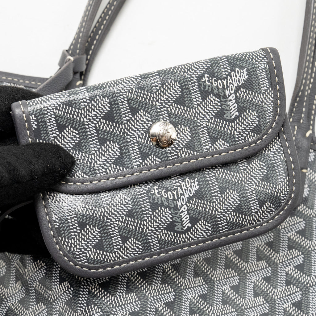 Goyard Mini Anjou Tote Bag French Bulldog Print Goyardine Canvas/Calfskin Grey SHW