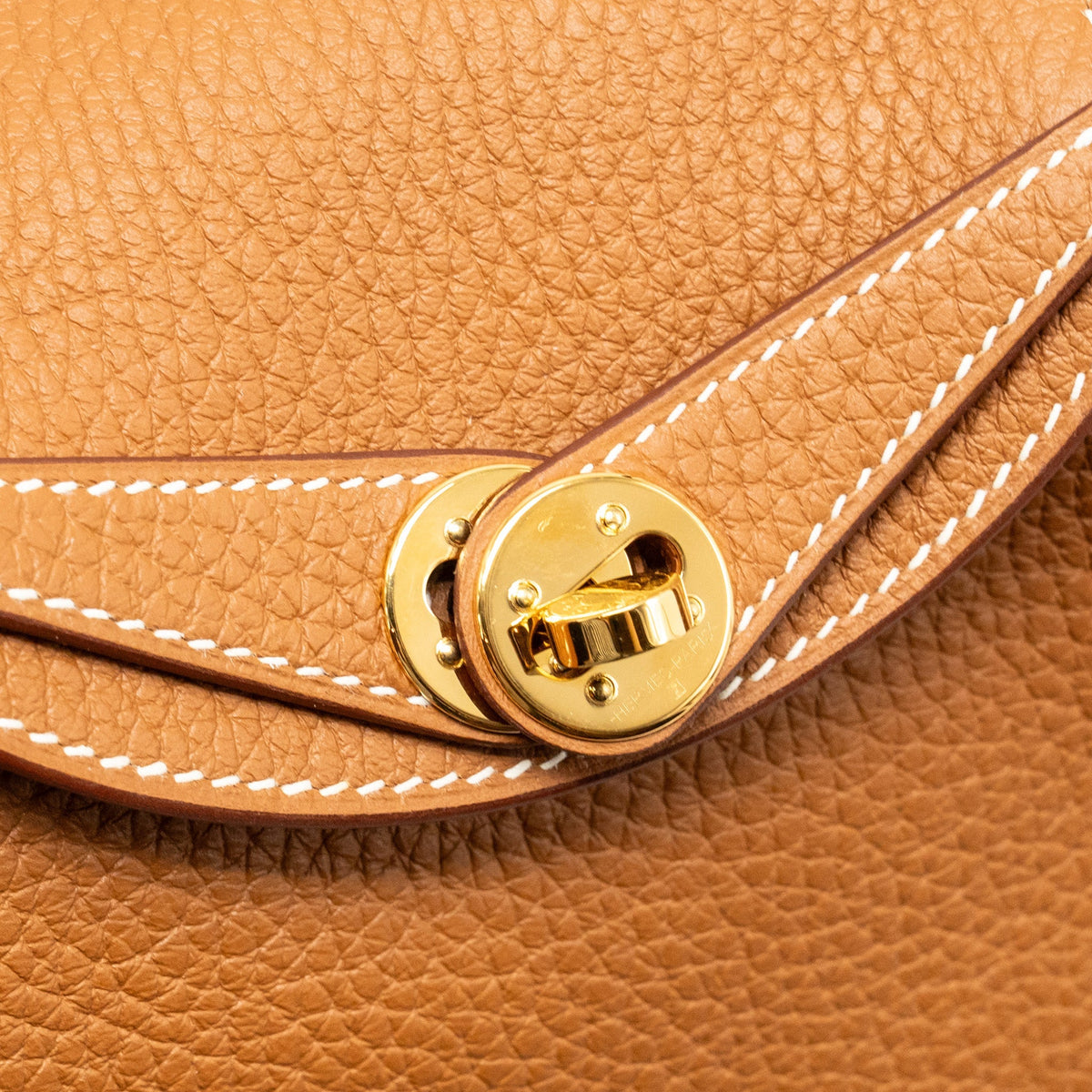 Hermes Mini Lindy Clemence Gold GHW