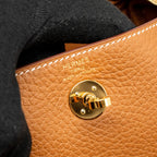 Hermes Mini Lindy Clemence Gold GHW