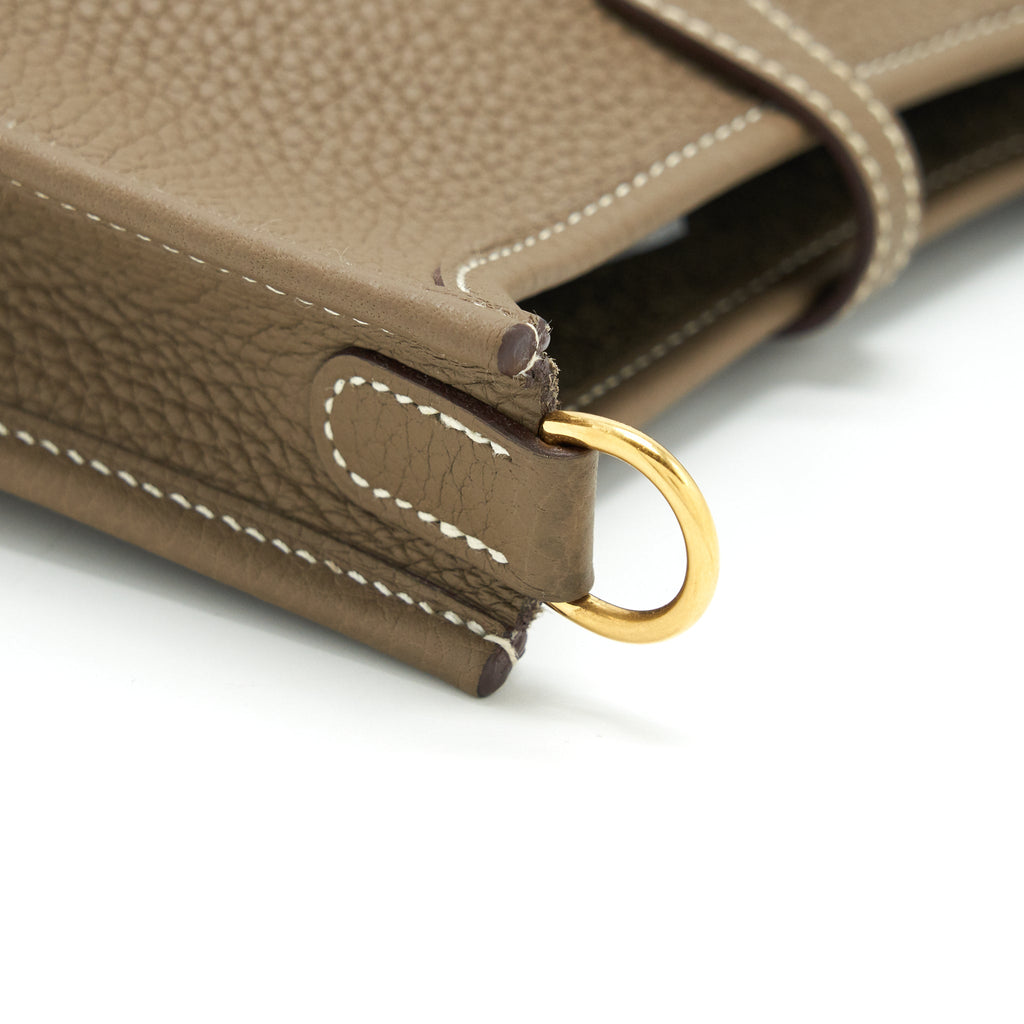 Hermes mini Evelyne Etoupe/ Blue indigo GHW
