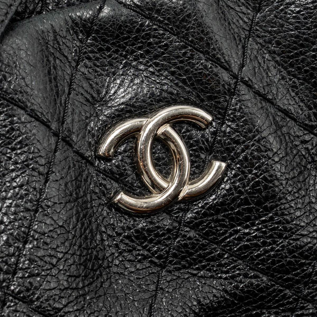 Chanel On the Road Large Shopping Tote Bag Shiny Grained Calfskin Black SHW
