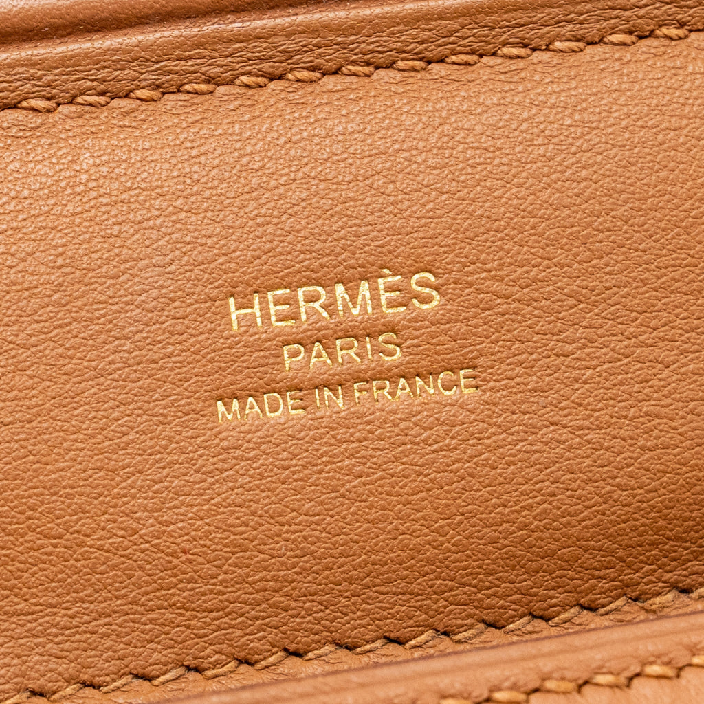 Hermes mini 24/24 2424-21 bag evercolor gold GHW