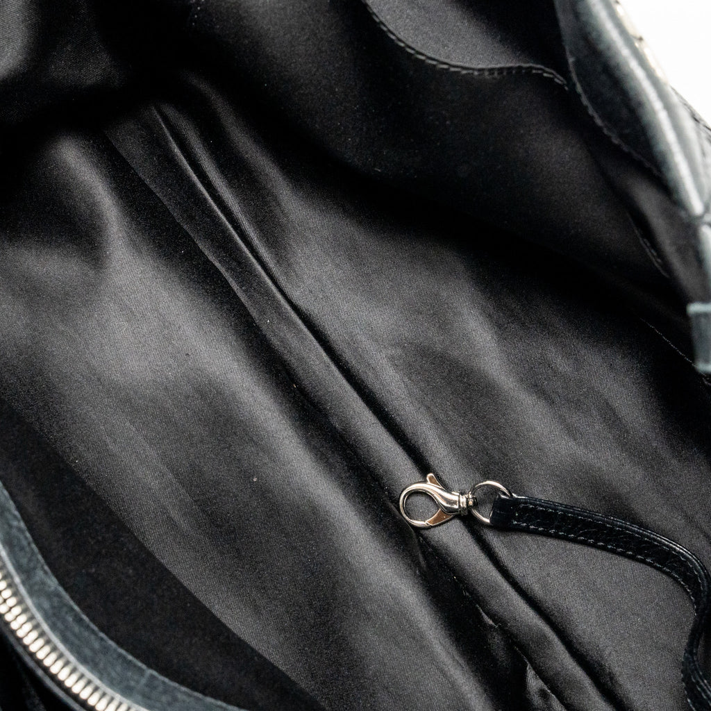 Chanel On the Road Large Shopping Tote Bag Shiny Grained Calfskin Black SHW