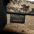 DIOR MEDIUM DIOR BOOK TOTE TOILE DE JOUY REVERSE EMBROIDERY CANVAS BEIGE