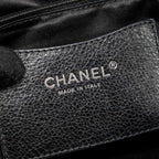 Chanel On the Road Large Shopping Tote Bag Shiny Grained Calfskin Black SHW