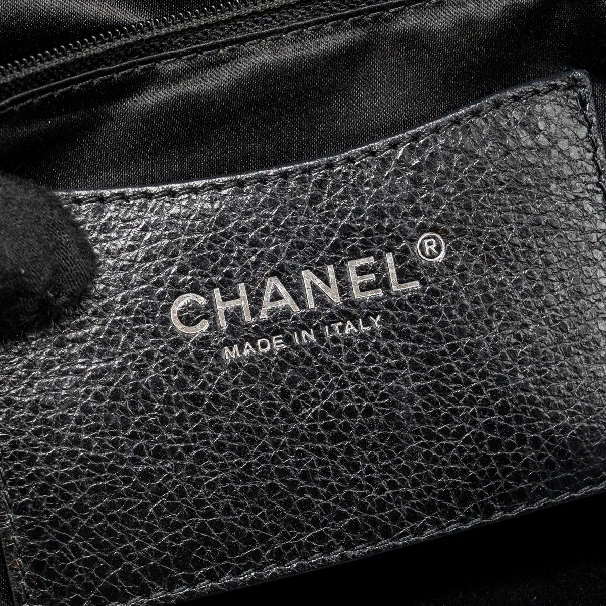 Chanel On the Road Large Shopping Tote Bag Shiny Grained Calfskin Black SHW