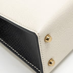 Hermes mini kelly II special order chèvre Mysore nata/black LGHW