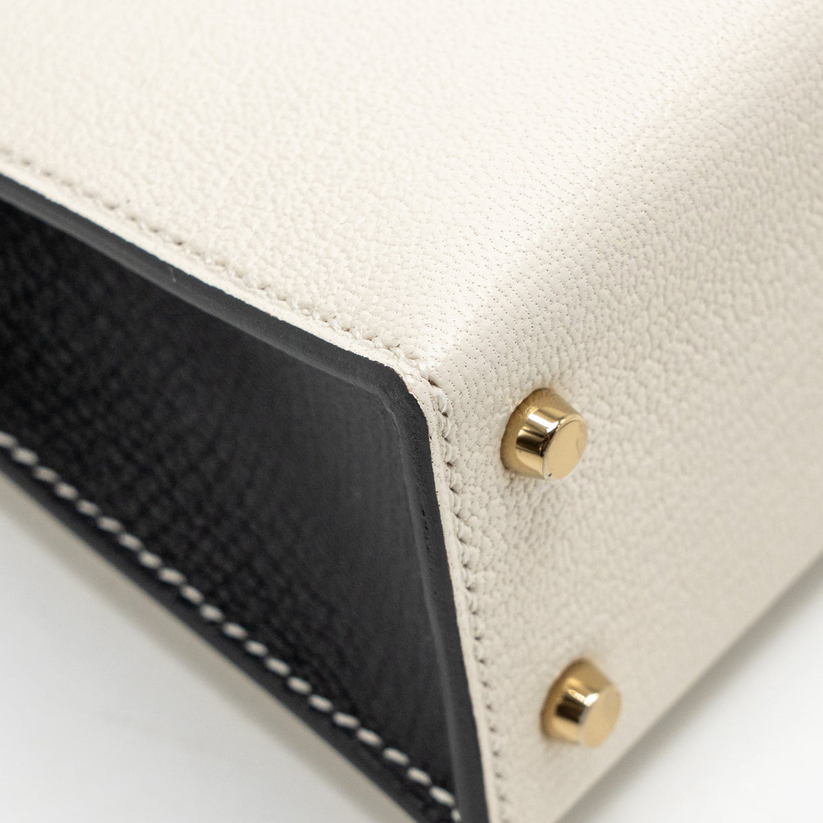 Hermes mini kelly II special order chèvre Mysore nata/black LGHW
