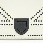 DIOR SMALL DIORAMA STUDDED WHITE WITH BLACK HARDWARE