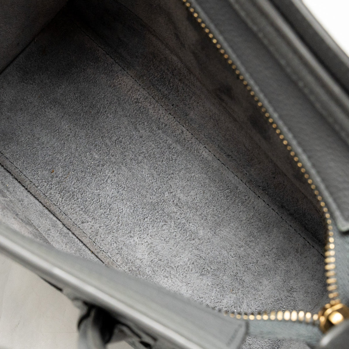 Celine Nano Luggage Bag Calfskin Grey GHW