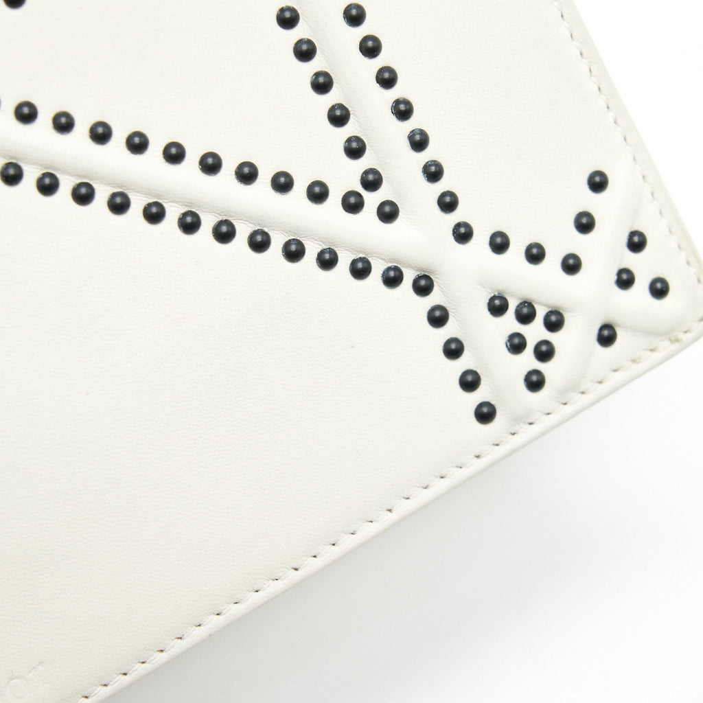 DIOR SMALL DIORAMA STUDDED WHITE WITH BLACK HARDWARE