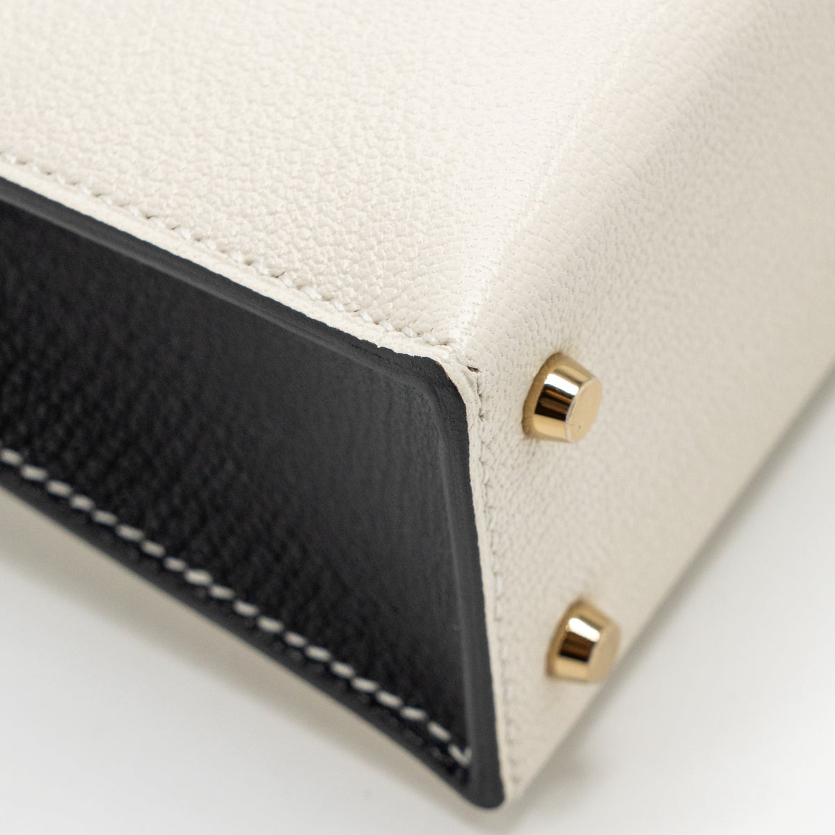 Hermes mini kelly II special order chèvre Mysore nata/black LGHW