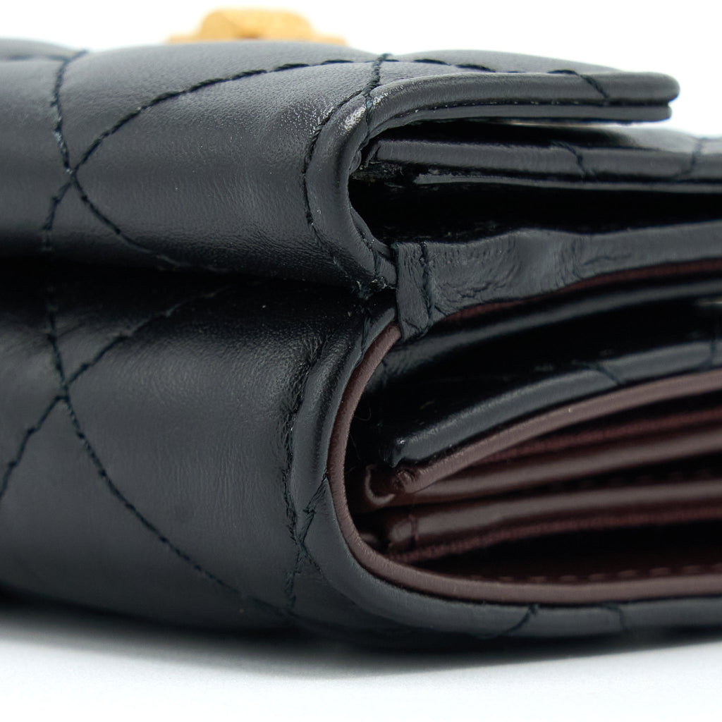 CHANEL REISSUE COMPACT WALLET CALFSKIN BLACK GHW
