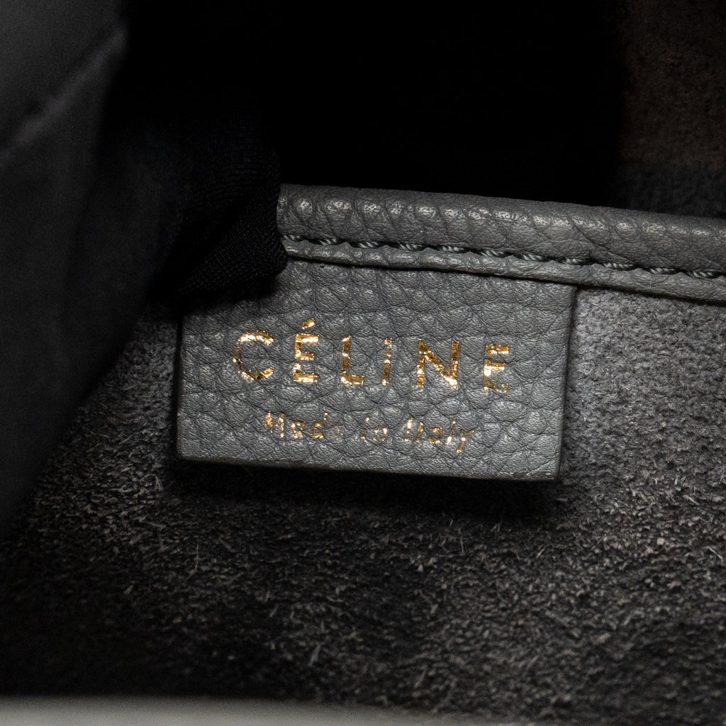 Celine Nano Luggage Bag Calfskin Grey GHW