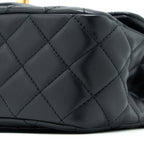 CHANEL PEARL CRUSH MINI SQUARE LAMBSKIN BLACK BRUSHED GHW (MICROCHIP)
