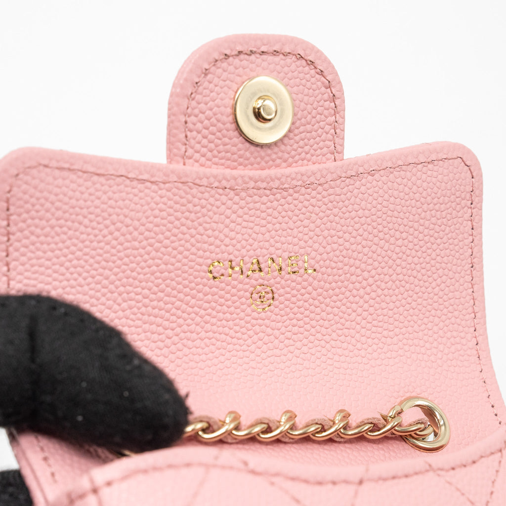 CHANEL MINI FLAP BELT BAG CAVIAR PINK LGHW