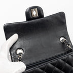 CHANEL MINI RECTANGULAR FLAP BAG LAMBSKIN BLACK SHW