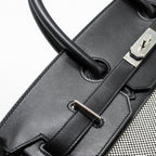 Hermes hac birkin 40 toile Gris canvas / evergrain black/ ecru SHW