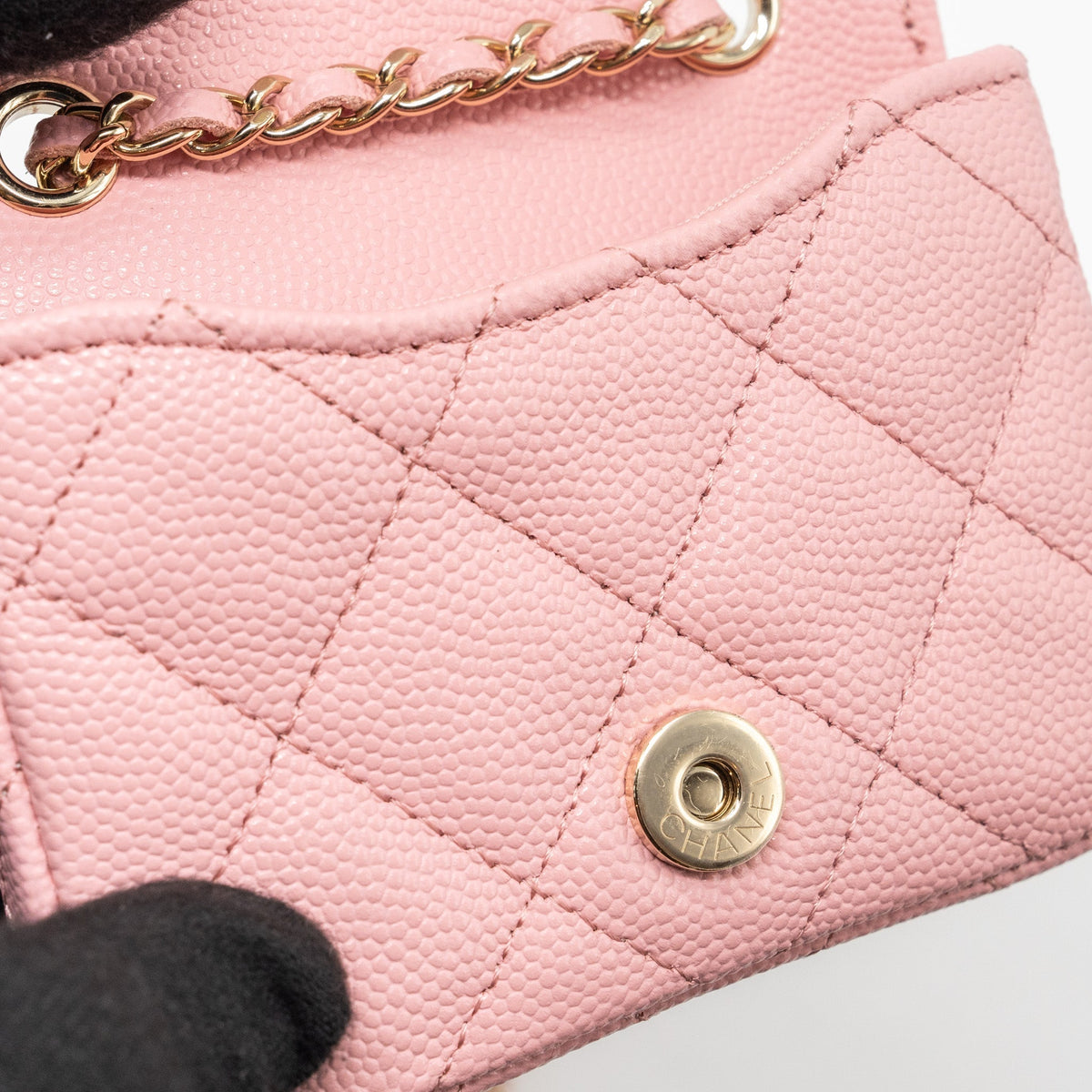CHANEL MINI FLAP BELT BAG CAVIAR PINK LGHW