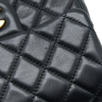 CHANEL PEARL CRUSH MINI SQUARE LAMBSKIN BLACK BRUSHED GHW (MICROCHIP)