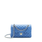CHANEL SMALL CLASSIC DOUBLE FLAP CAVIAR BLUE LGHW