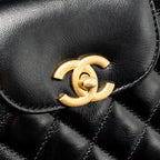 Chanel MINI KELLY SHOPPING TOTE BAG SHINY CRUMPLED CALFSKIN BLACK GHW (MICROCHIP)