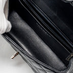 CHANEL MINI RECTANGULAR FLAP BAG LAMBSKIN BLACK SHW
