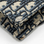 DIOR SADDLE POUCH DIOR OBLIQUE CANVAS BLUE GHW