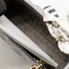 DIOR MINI LADY DIOR LAMBSKIN IRIDESCENT GREY LGHW