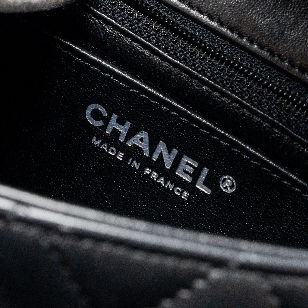 CHANEL MINI RECTANGULAR FLAP BAG LAMBSKIN BLACK SHW