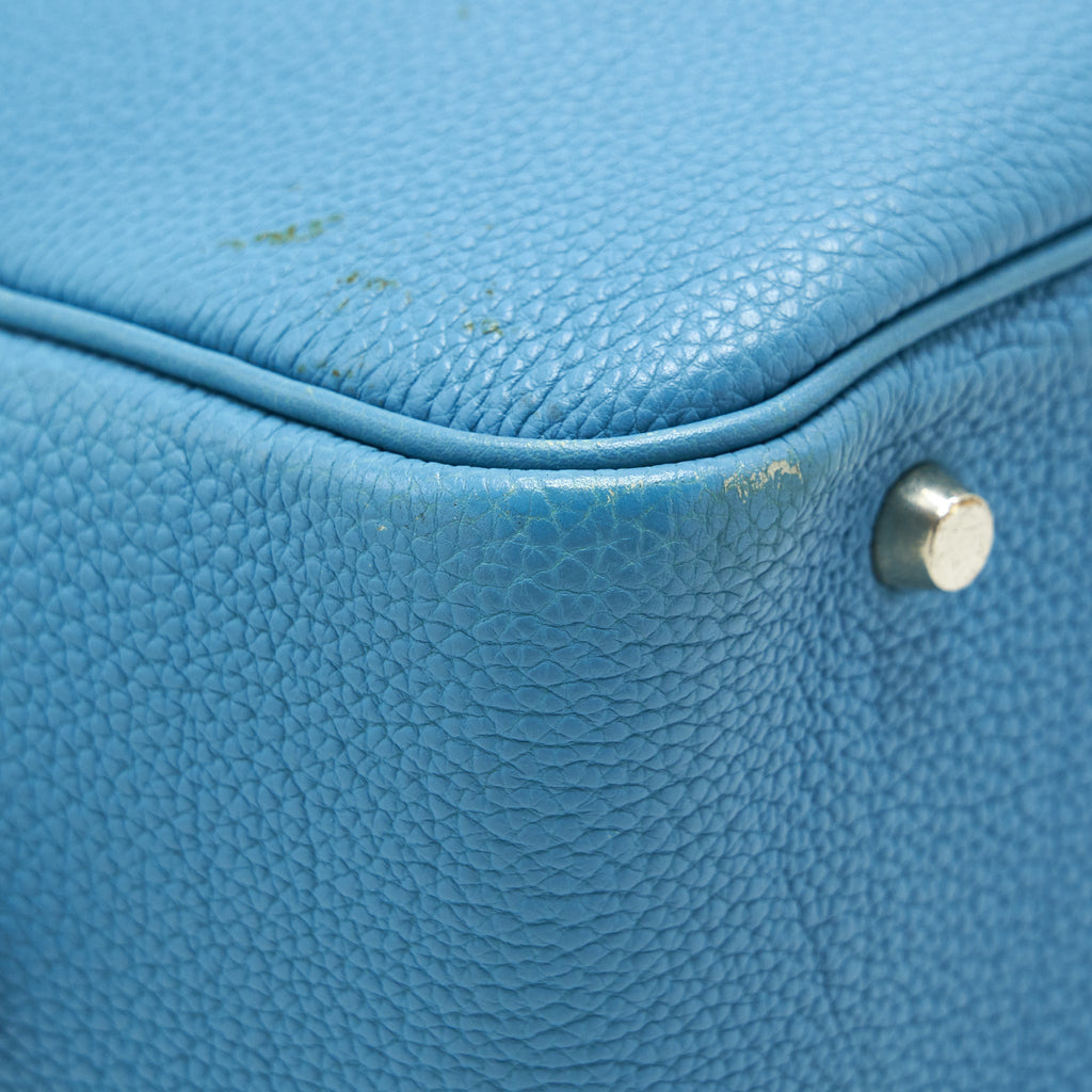 Hermes plume bag Togo jeans blue SHW