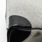 Hermes hac birkin 40 toile Gris canvas / evergrain black/ ecru SHW